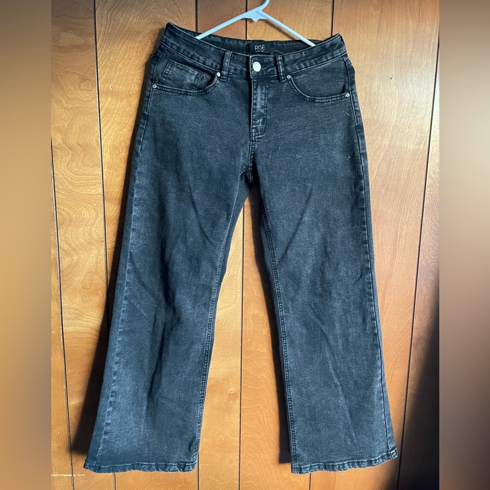 Rise Supply Co. Black Wide Leg High Waist Jeans Pants Size US 5 EUC